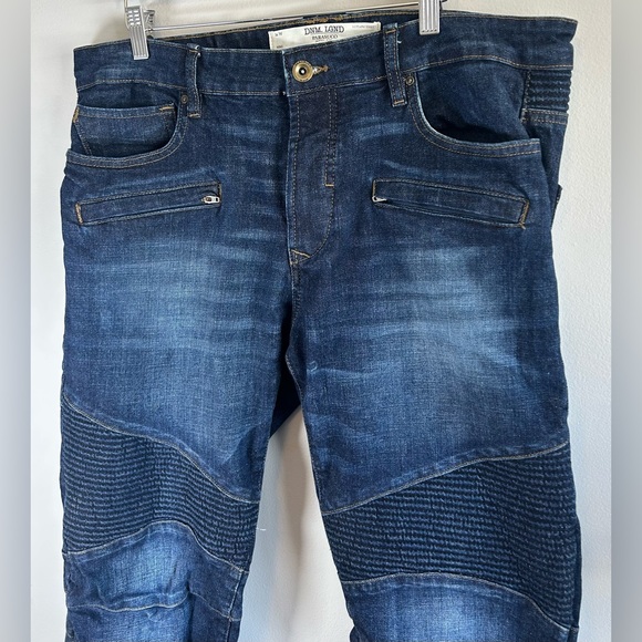Parasuco Jeans Men's Sz 36X31 Mike Moto Fit Dark Wash Denim Medium Rise 9119KDS - Picture 5 of 14
